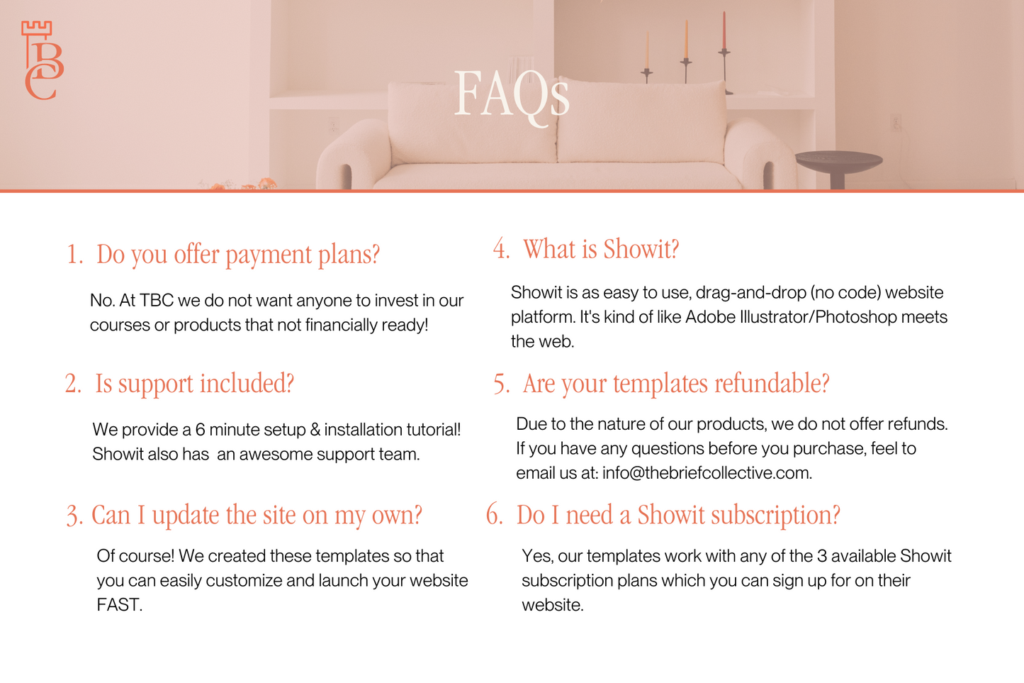 The TBC Showit Template