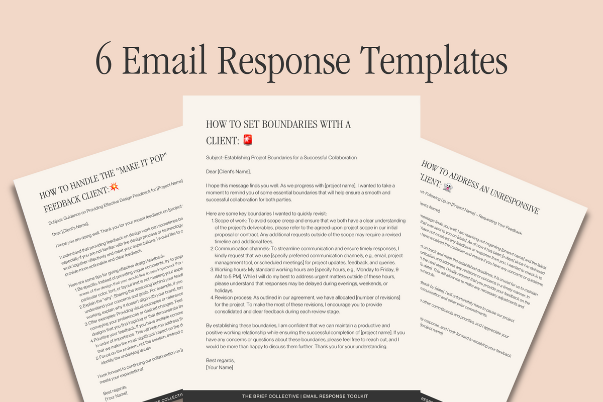 Template Answer. Email Designer's Email Response Toolkit – The Brief Collective